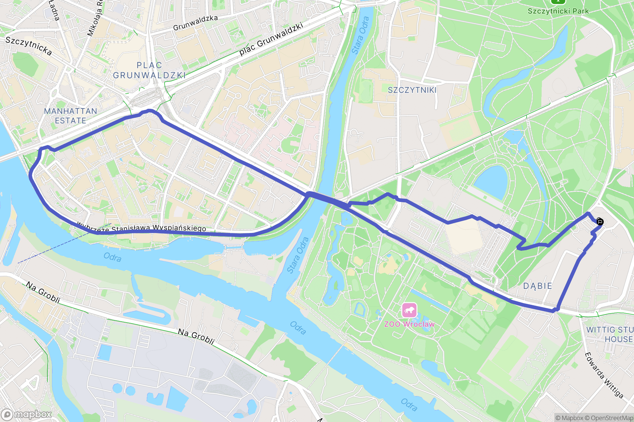 Wrocław: mapa trasy - Poland