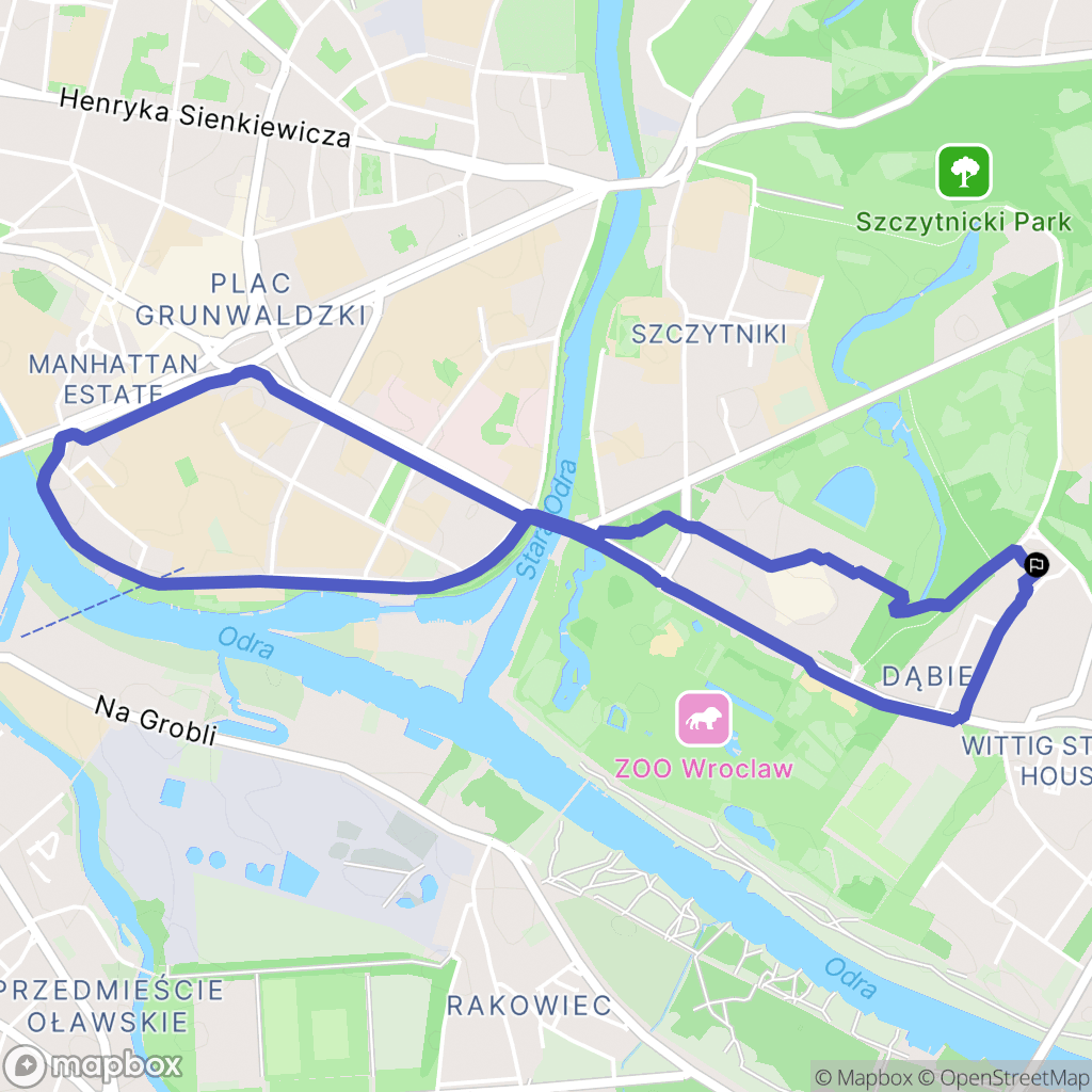 Wrocław: mapa trasy - Poland