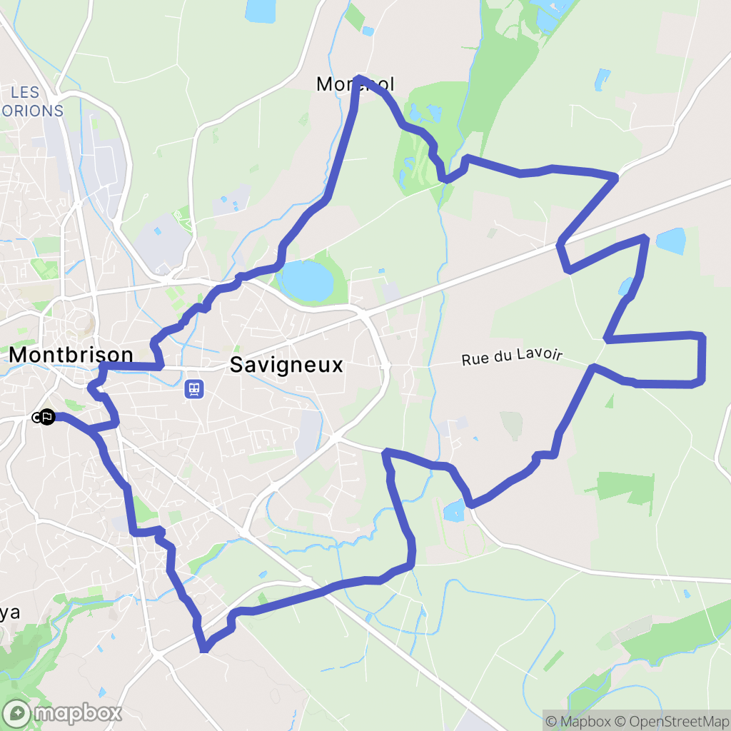 Montbrison : carte du parcours de randonnée - France