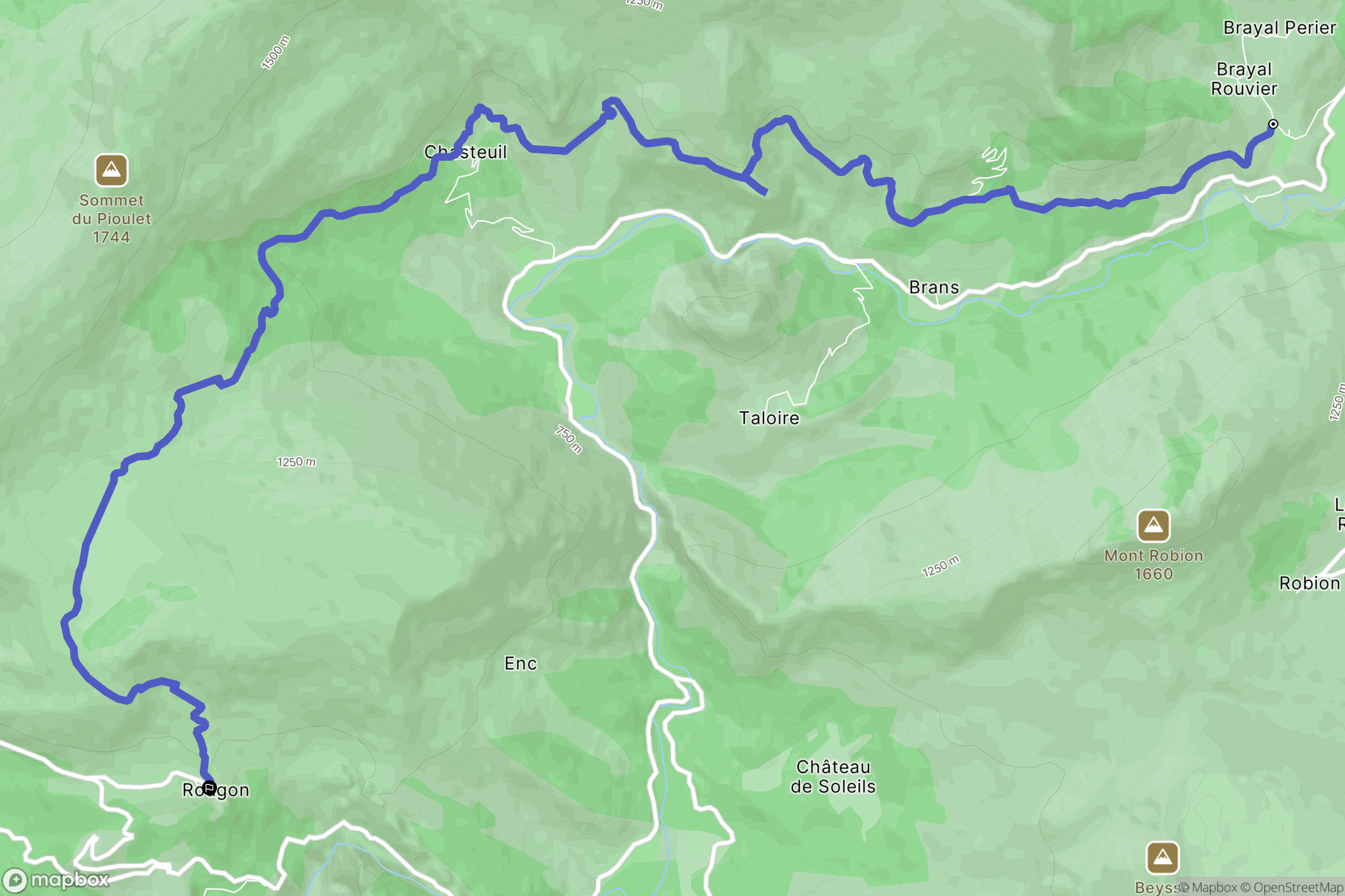 Castellane : carte du parcours de randonnée - France