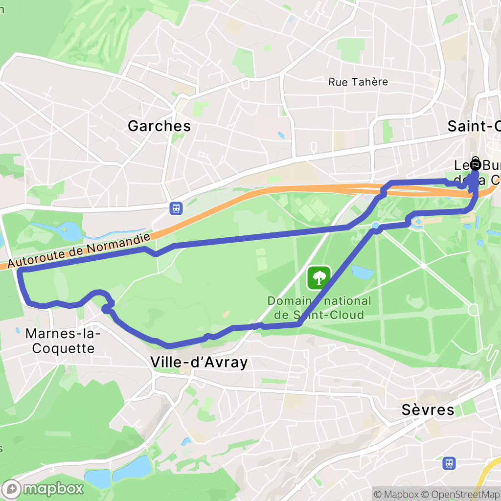 Saint-Cloud : carte du parcours de randonnée - France