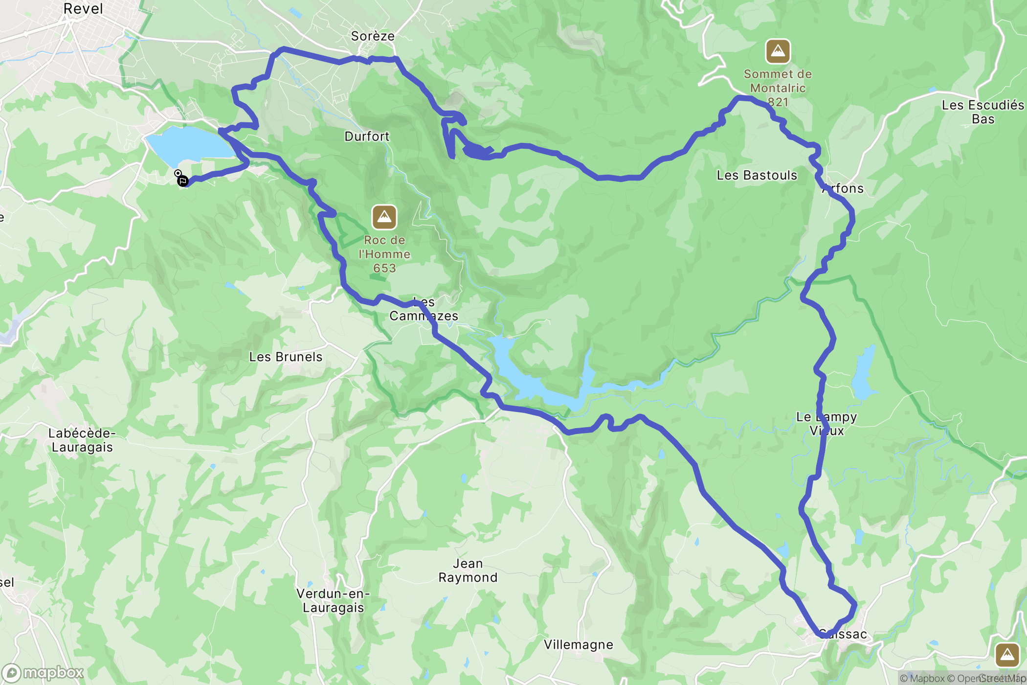 Vaudreuille : carte du parcours de randonnée - France