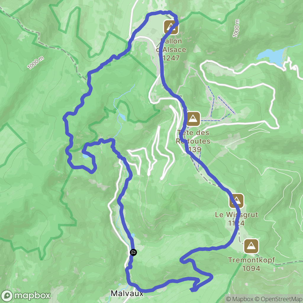 Lepuix : carte du parcours de randonnée - France