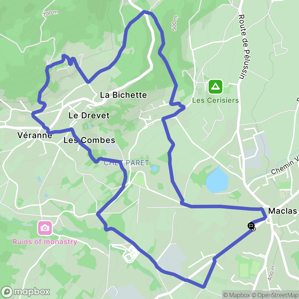Maclas : carte du parcours de randonnée - France