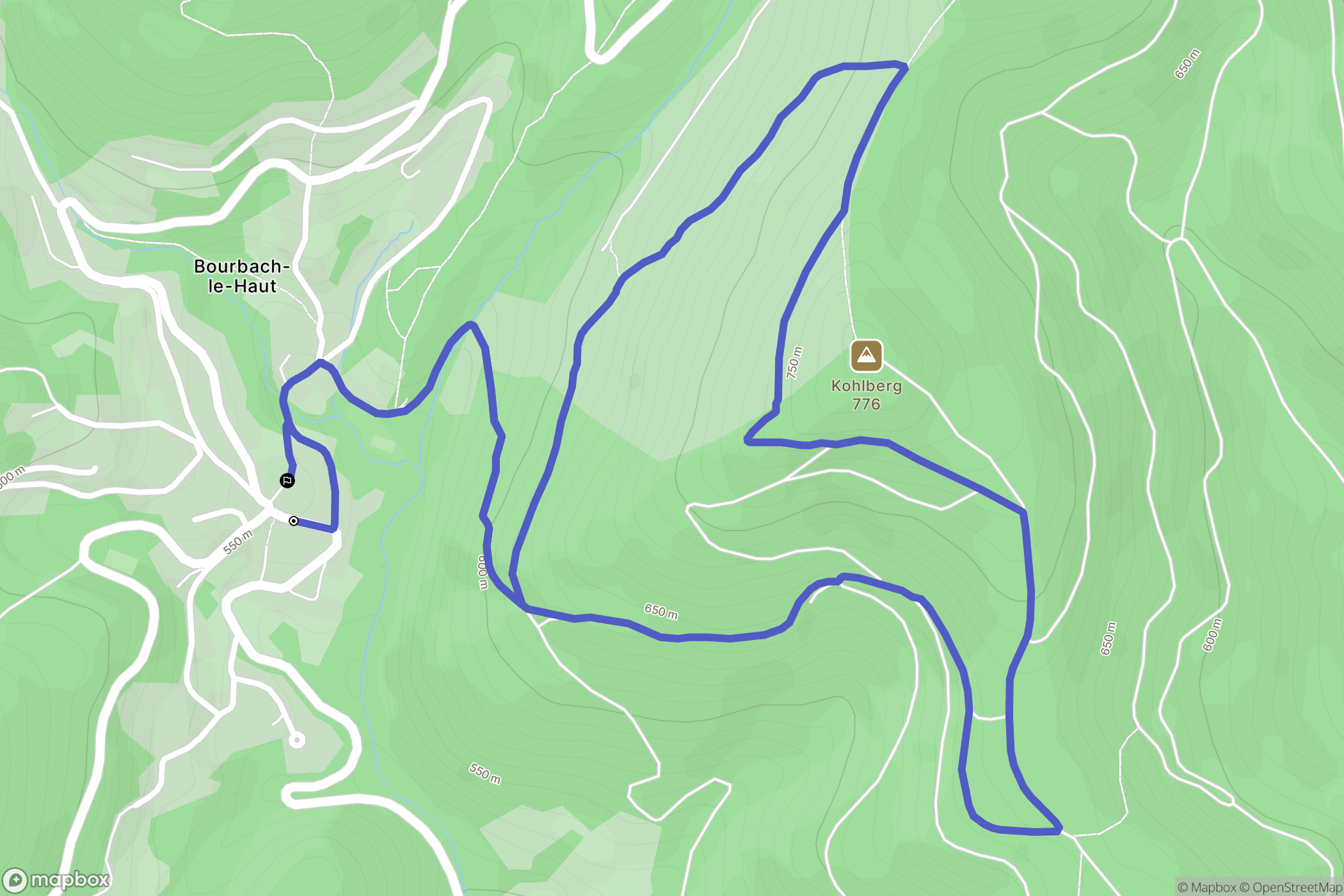 Bourbach-le-Haut : carte du parcours de randonnée - France