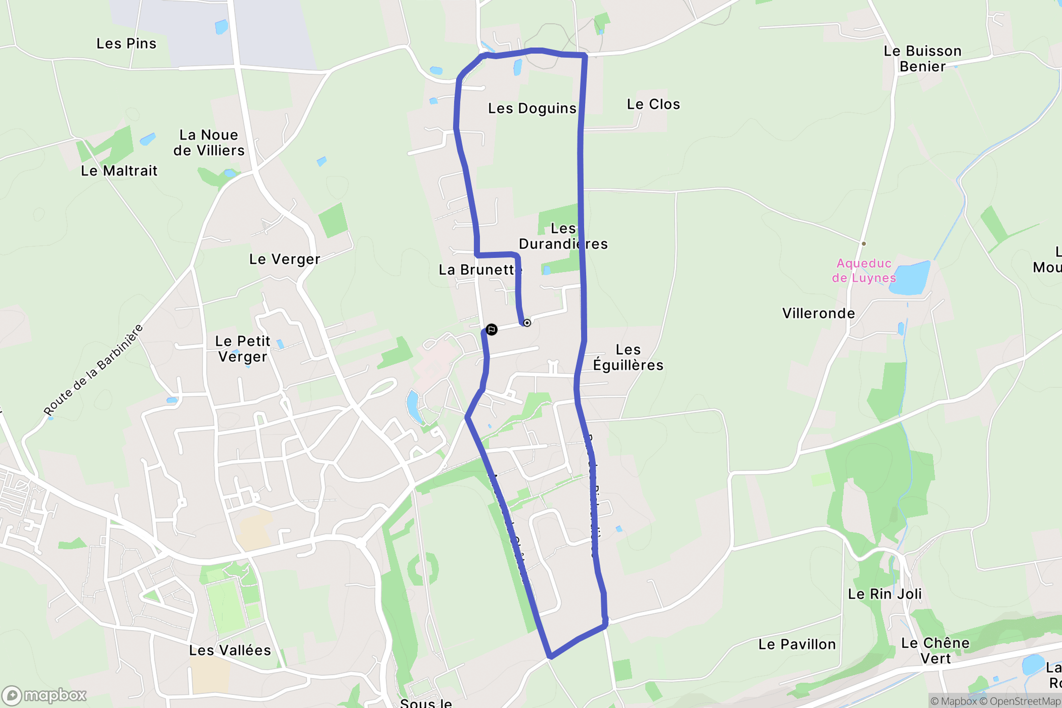 Luynes : carte du parcours de randonnée - France