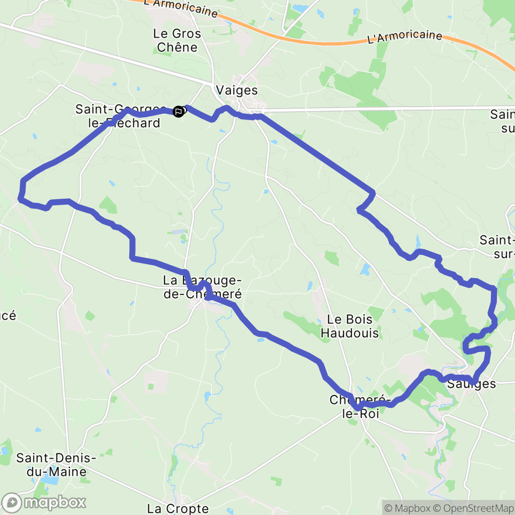 Saint-Georges-le-Fléchard : carte du parcours de randonnée - France