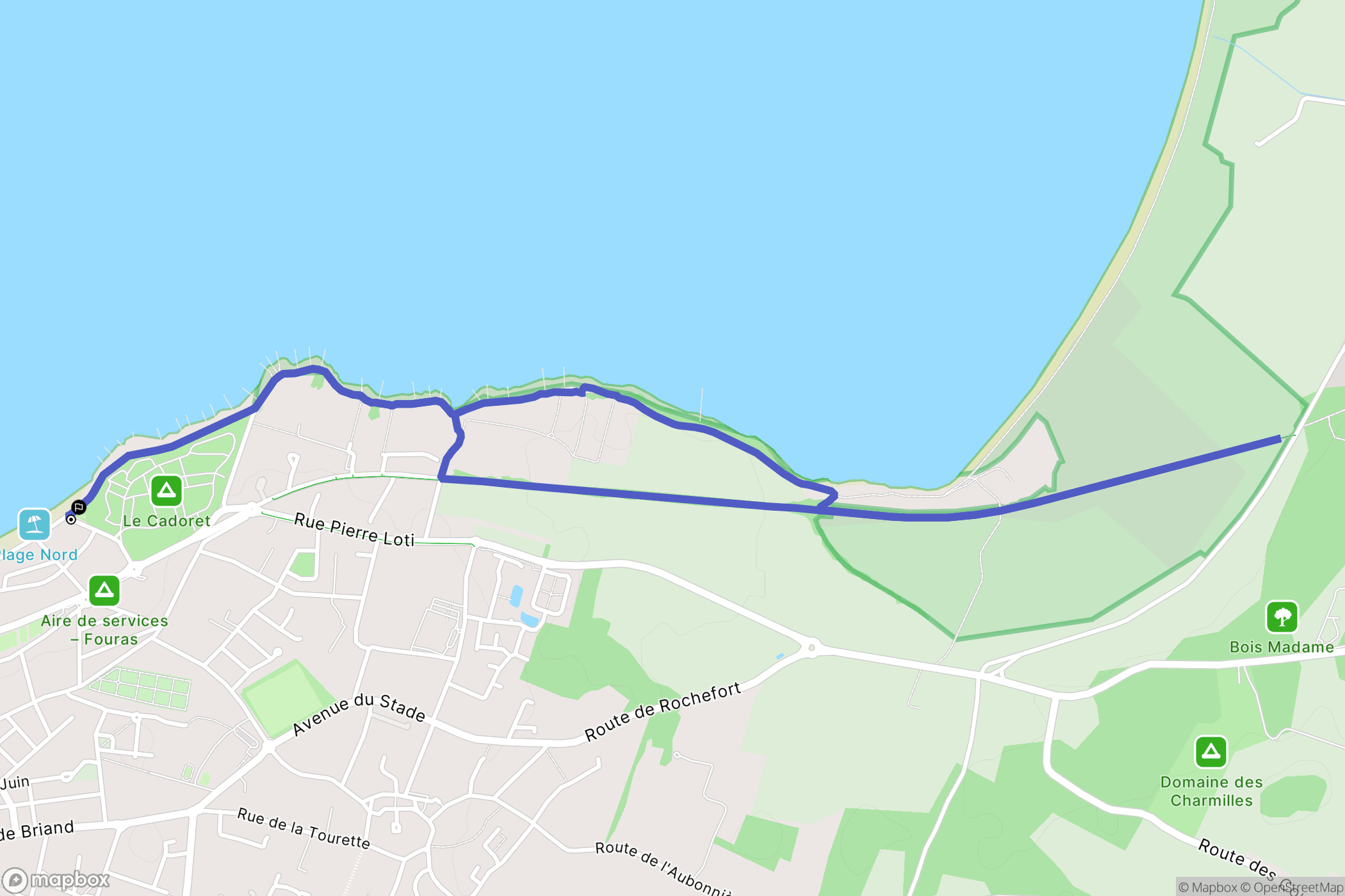 Fouras : carte du parcours de randonnée - France