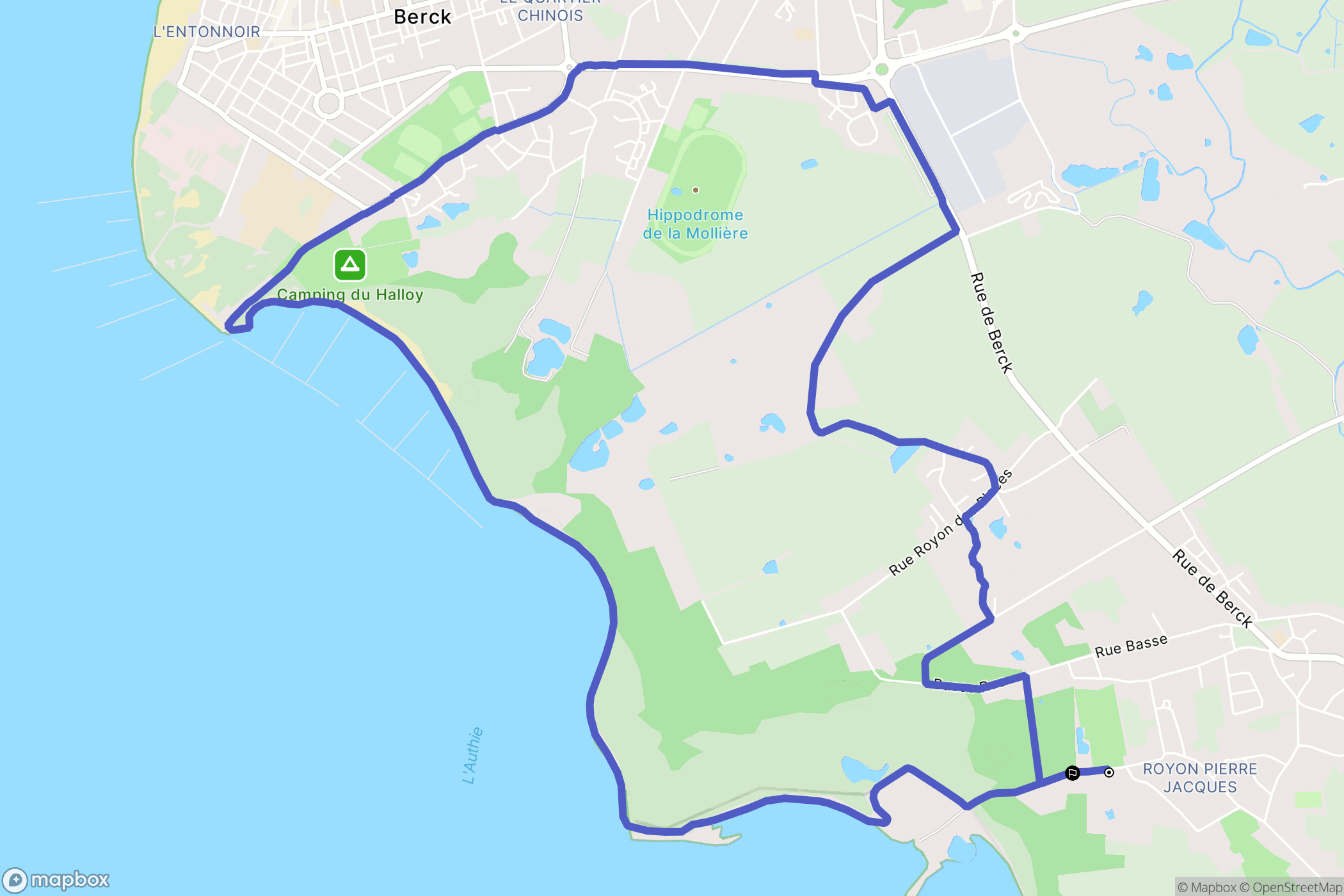 Groffliers : carte du parcours de randonnée - France