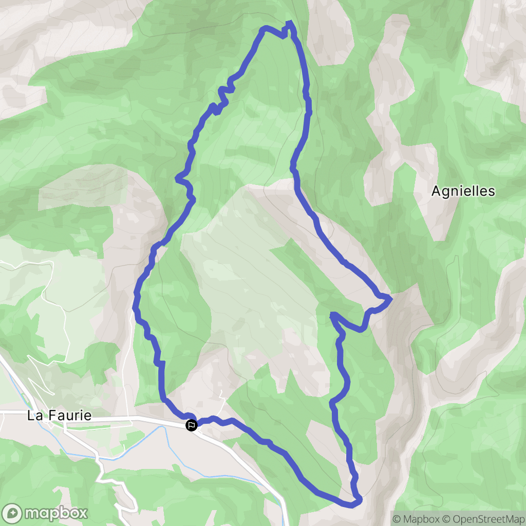 La Faurie : carte du parcours de randonnée - France