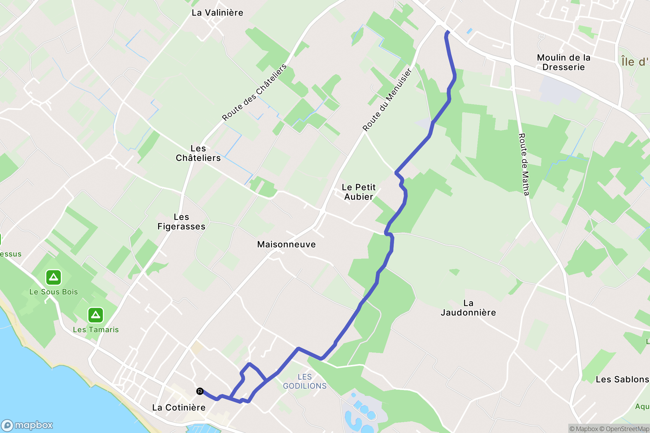 Saint-Pierre-d'Oléron : carte du parcours de randonnée - France