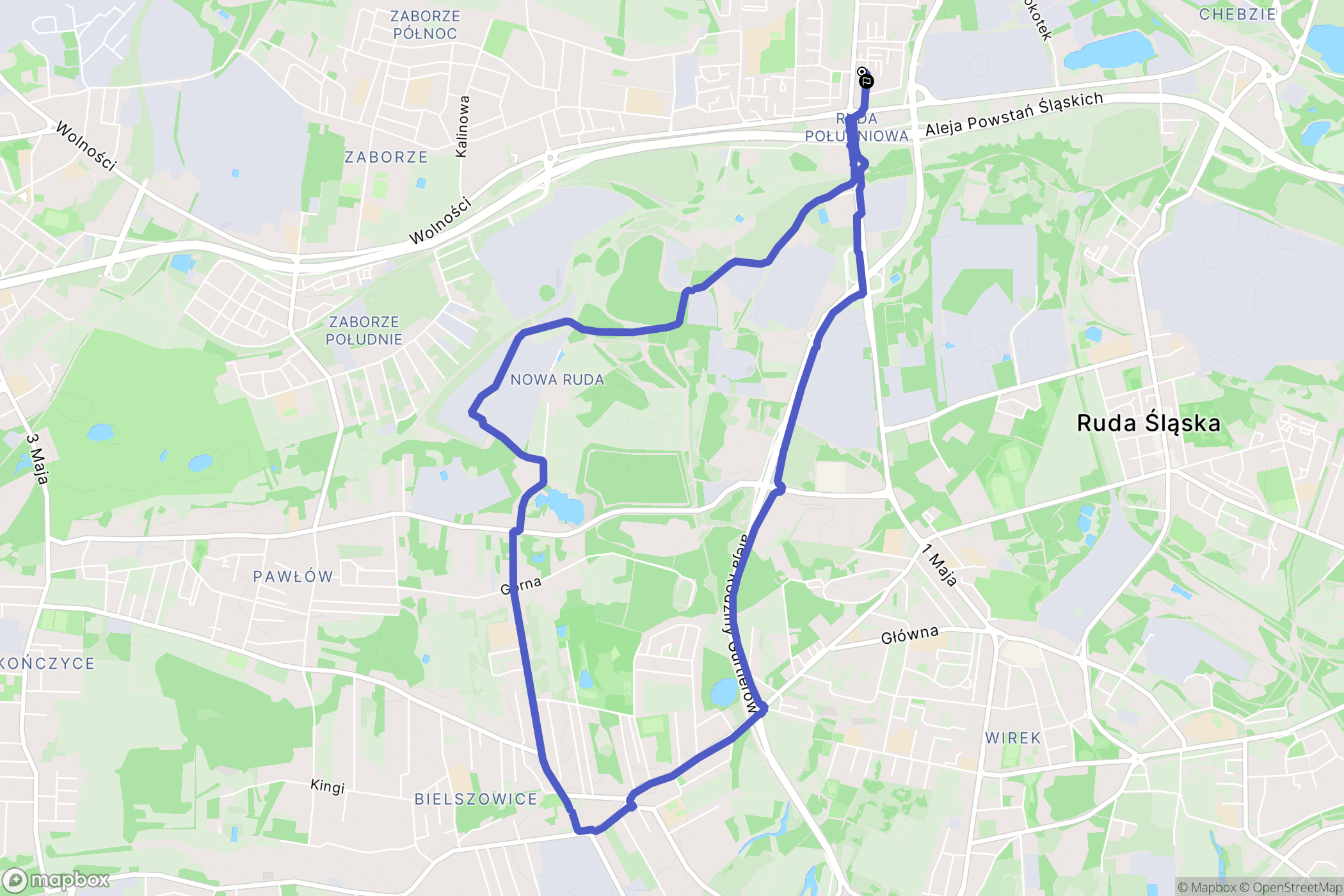 Ruda Śląska: mapa trasy - Poland