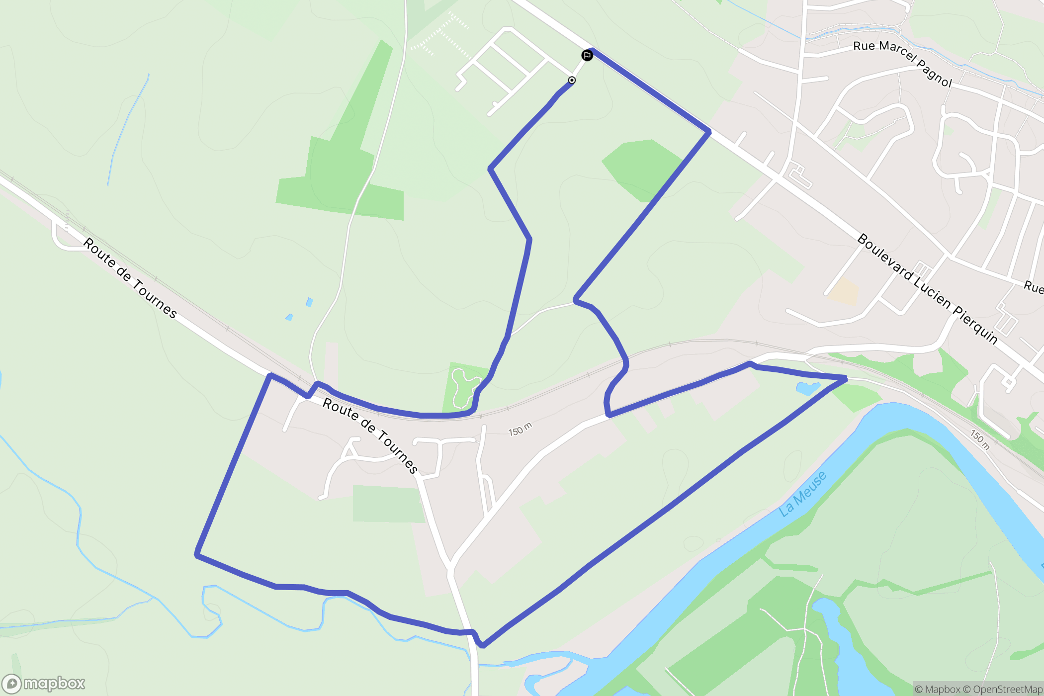 Warcq : carte du parcours de randonnée - France