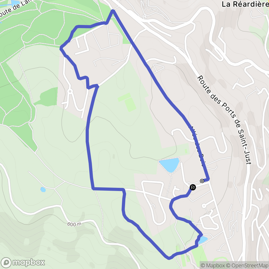 Saint-Genest-Lerpt : carte du parcours de randonnée - France