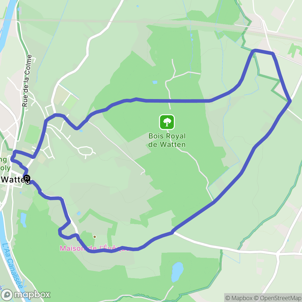 Watten : carte du parcours de randonnée - France
