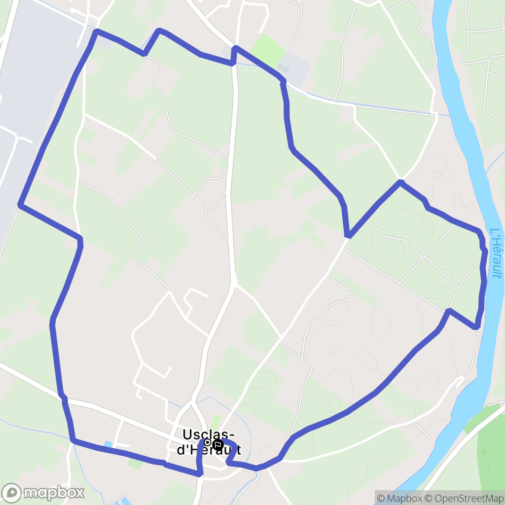 Usclas-d'Hérault : carte du parcours de randonnée - France