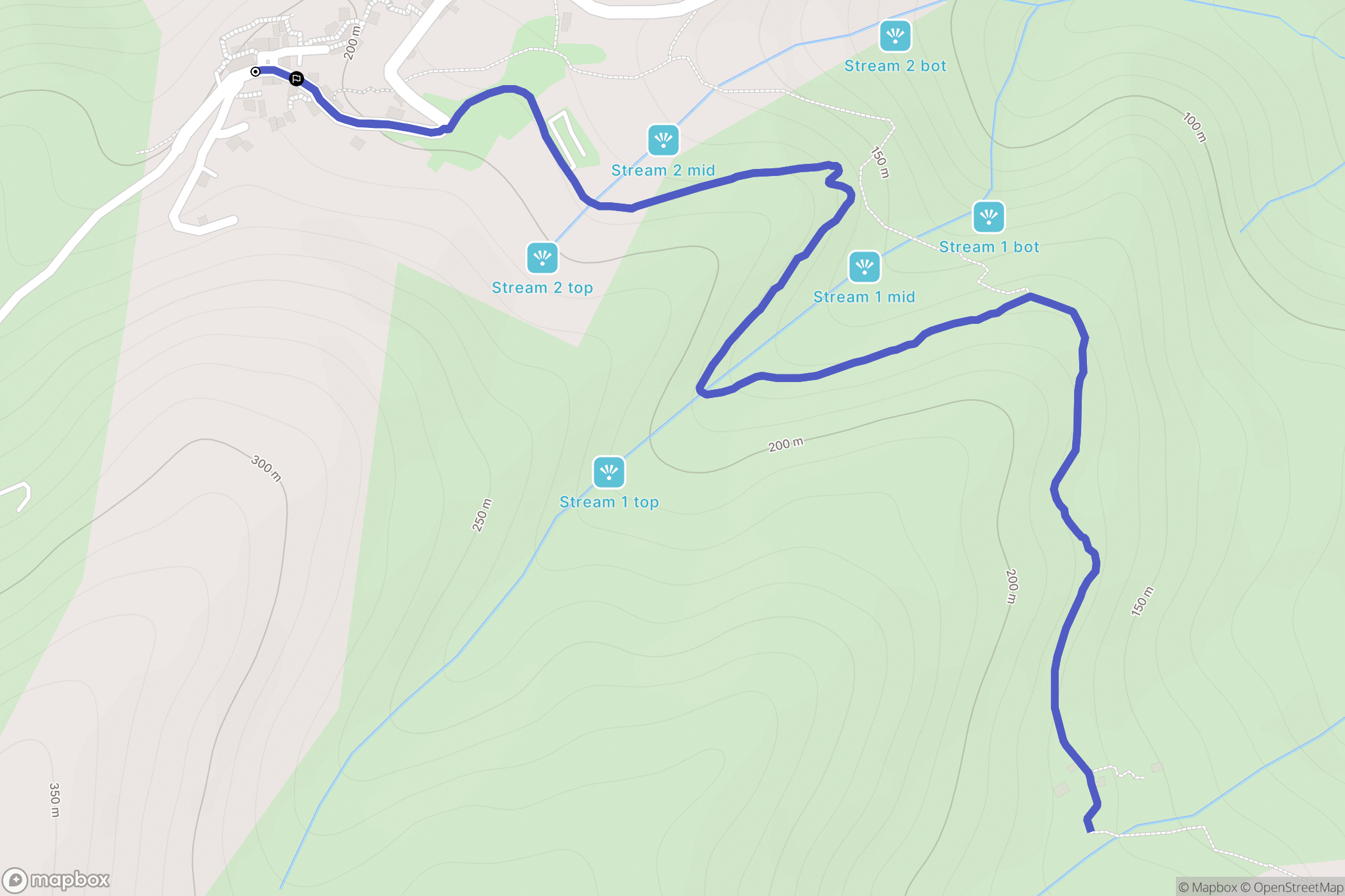 Meria : carte du parcours de randonnée - France