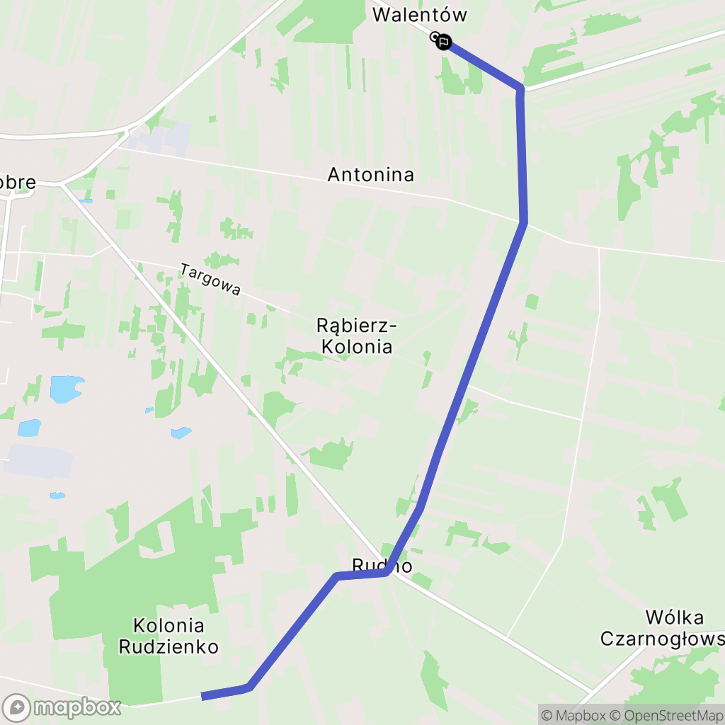 Walentów: mapa trasy - Poland