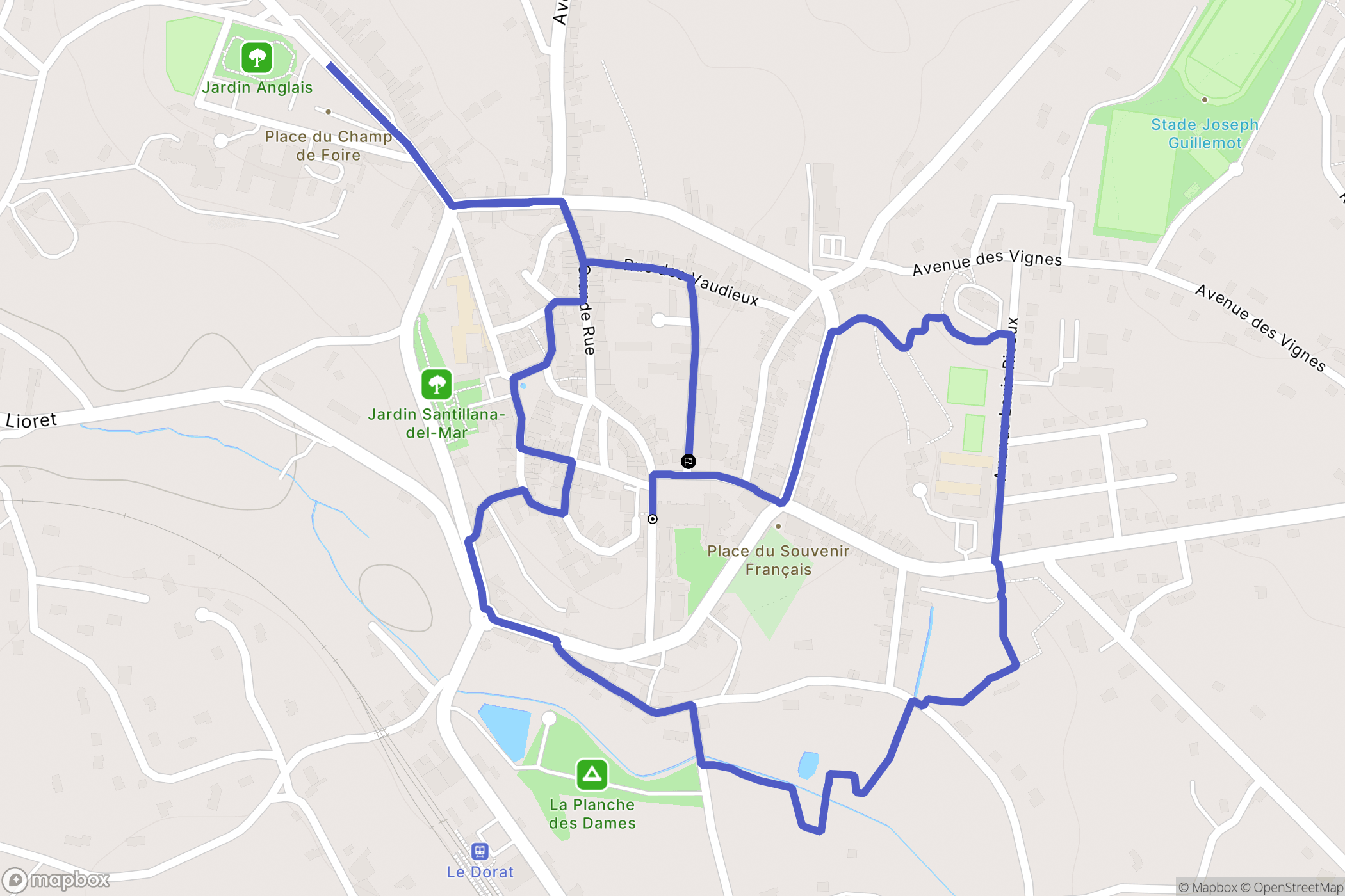 Le Dorat : carte du parcours de randonnée - France