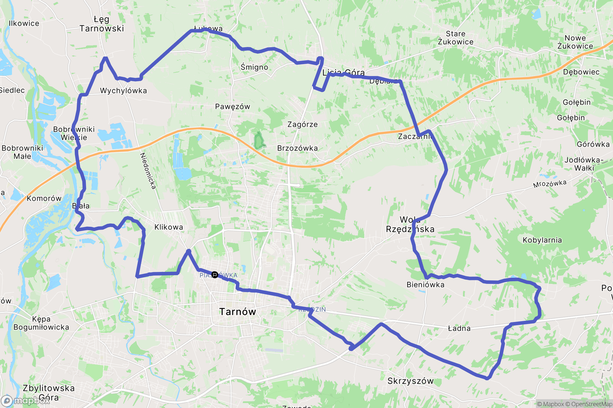 Tarnów: mapa trasy - Poland
