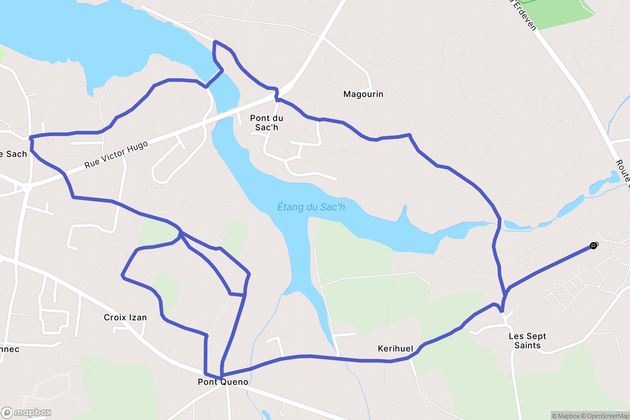 Erdeven : carte du parcours de randonnée - France