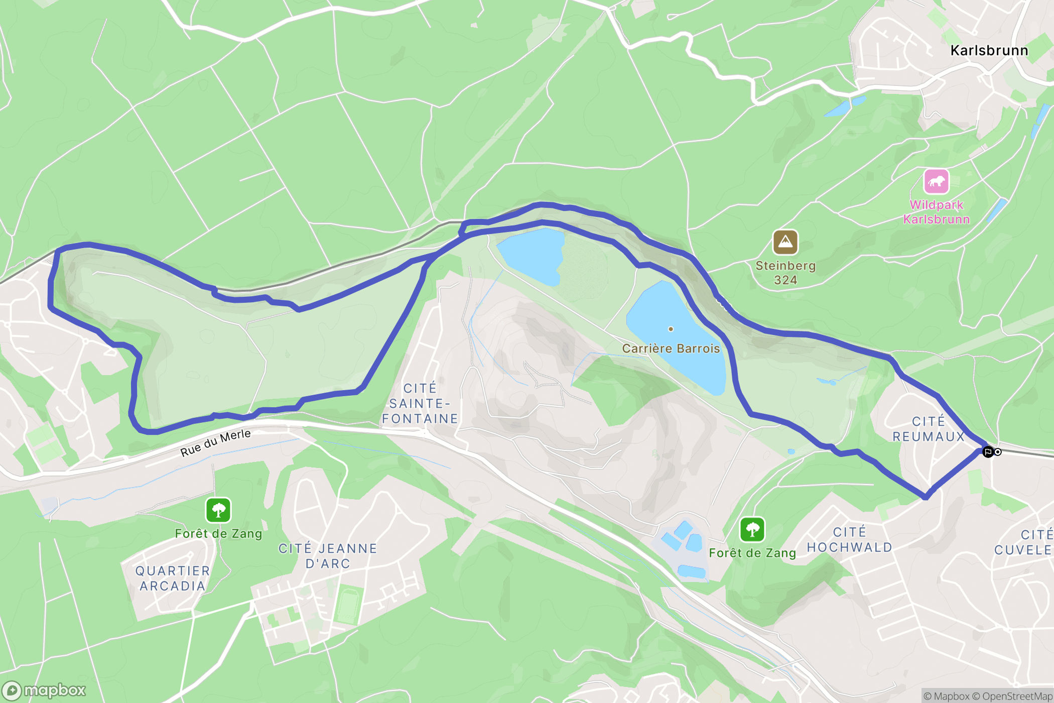 Freyming-Merlebach : carte du parcours de randonnée - France