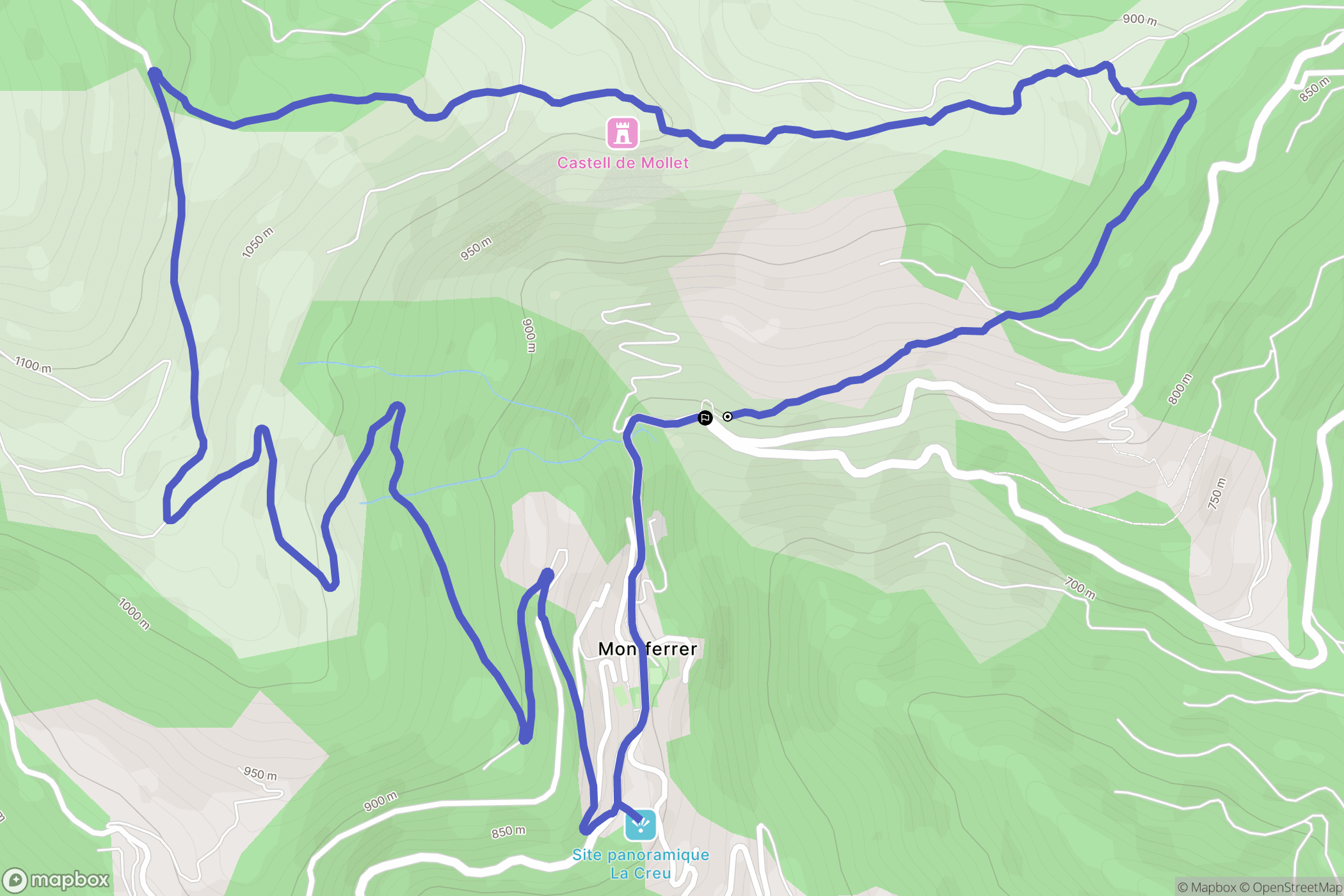Montferrer : carte du parcours de randonnée - France