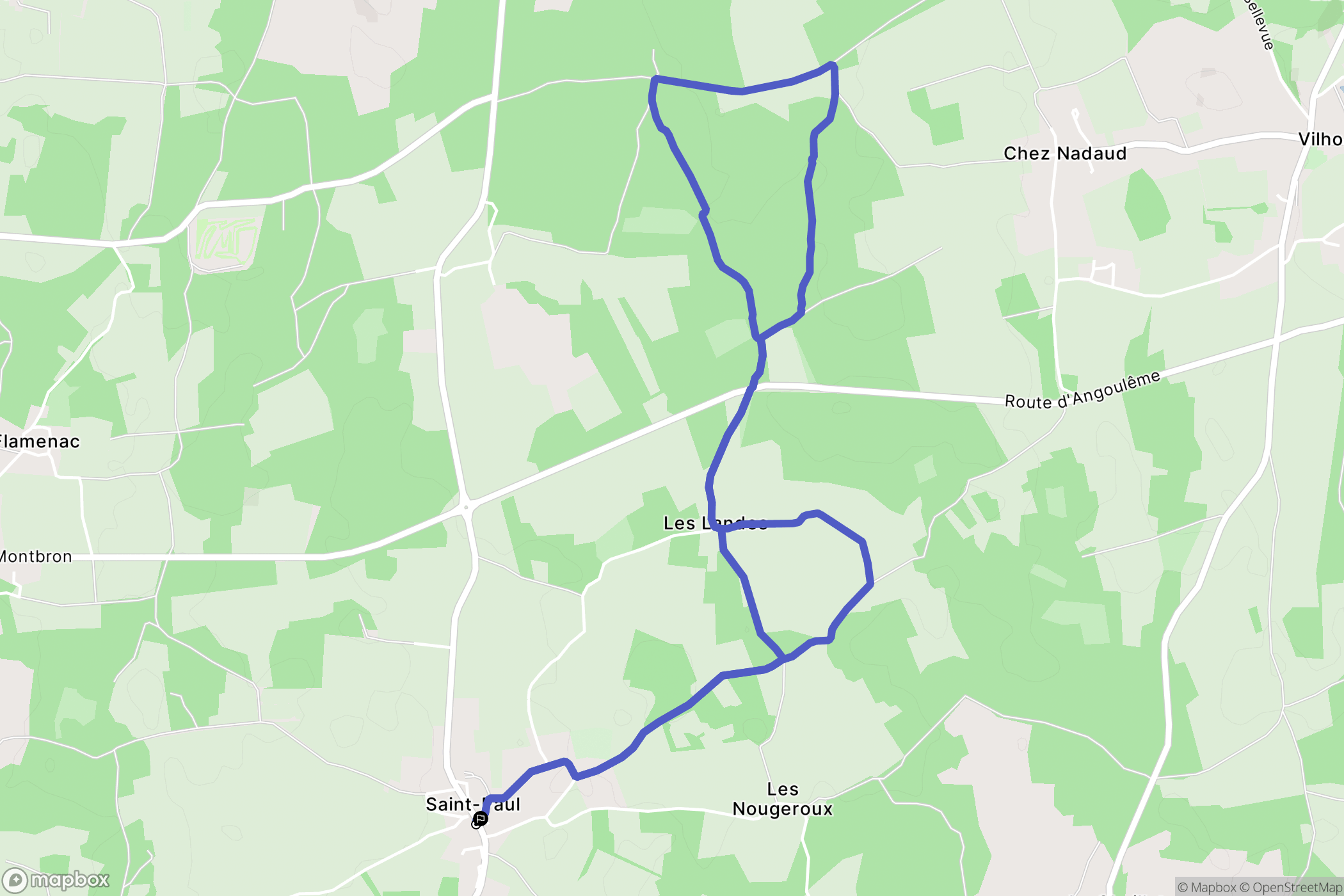 Chazelles : carte du parcours de randonnée - France
