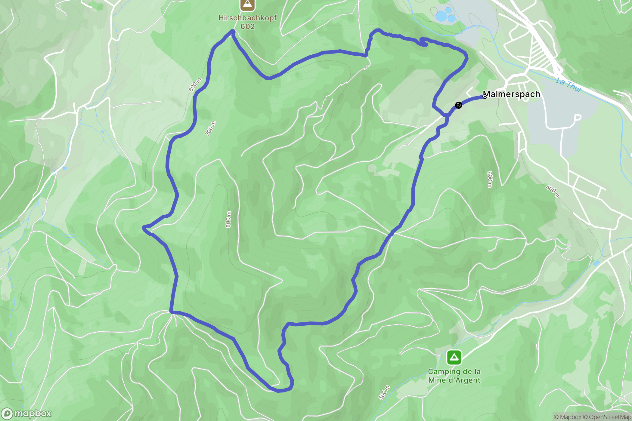 Malmerspach : carte du parcours de randonnée - France