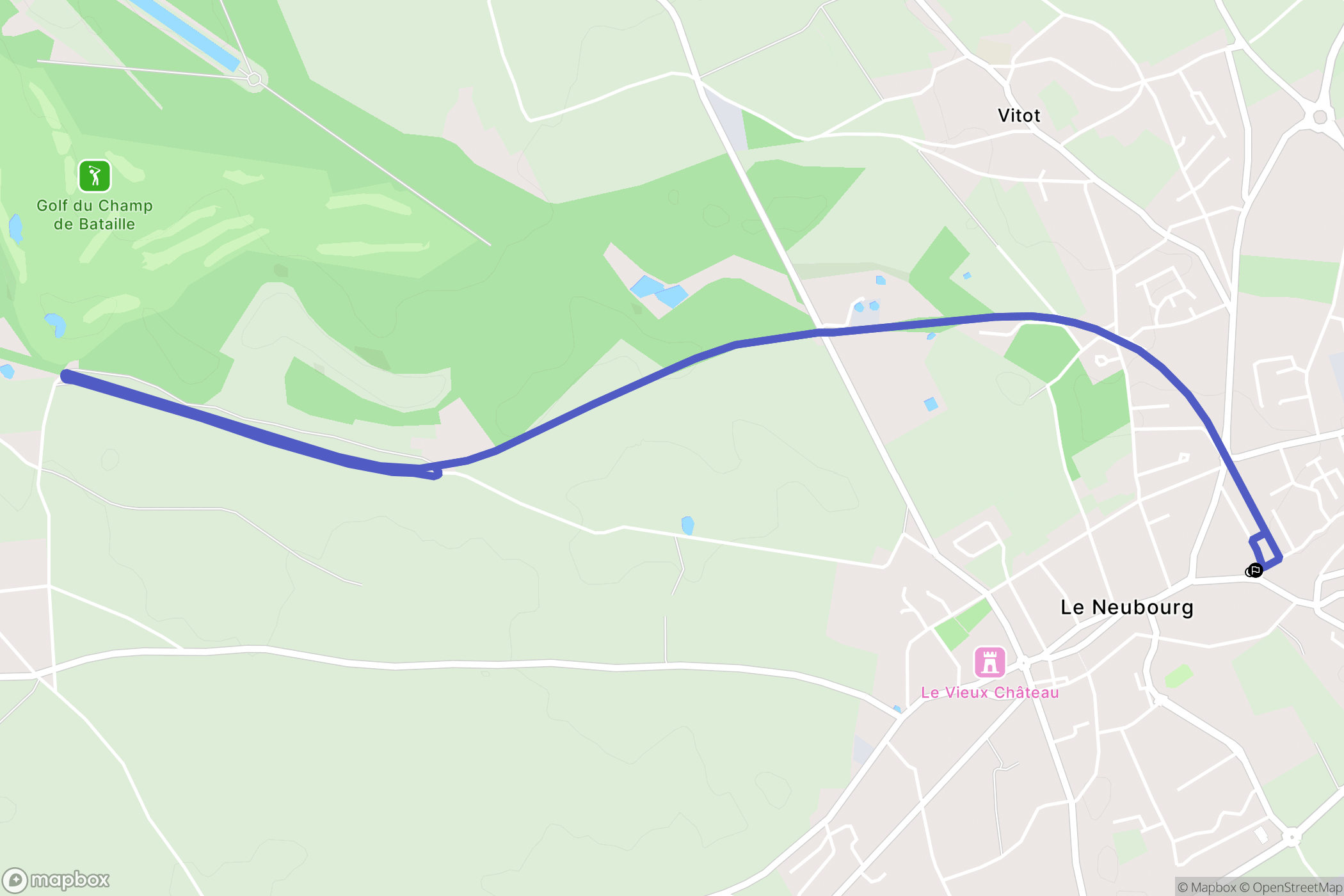 Le Neubourg : carte du parcours de randonnée - France