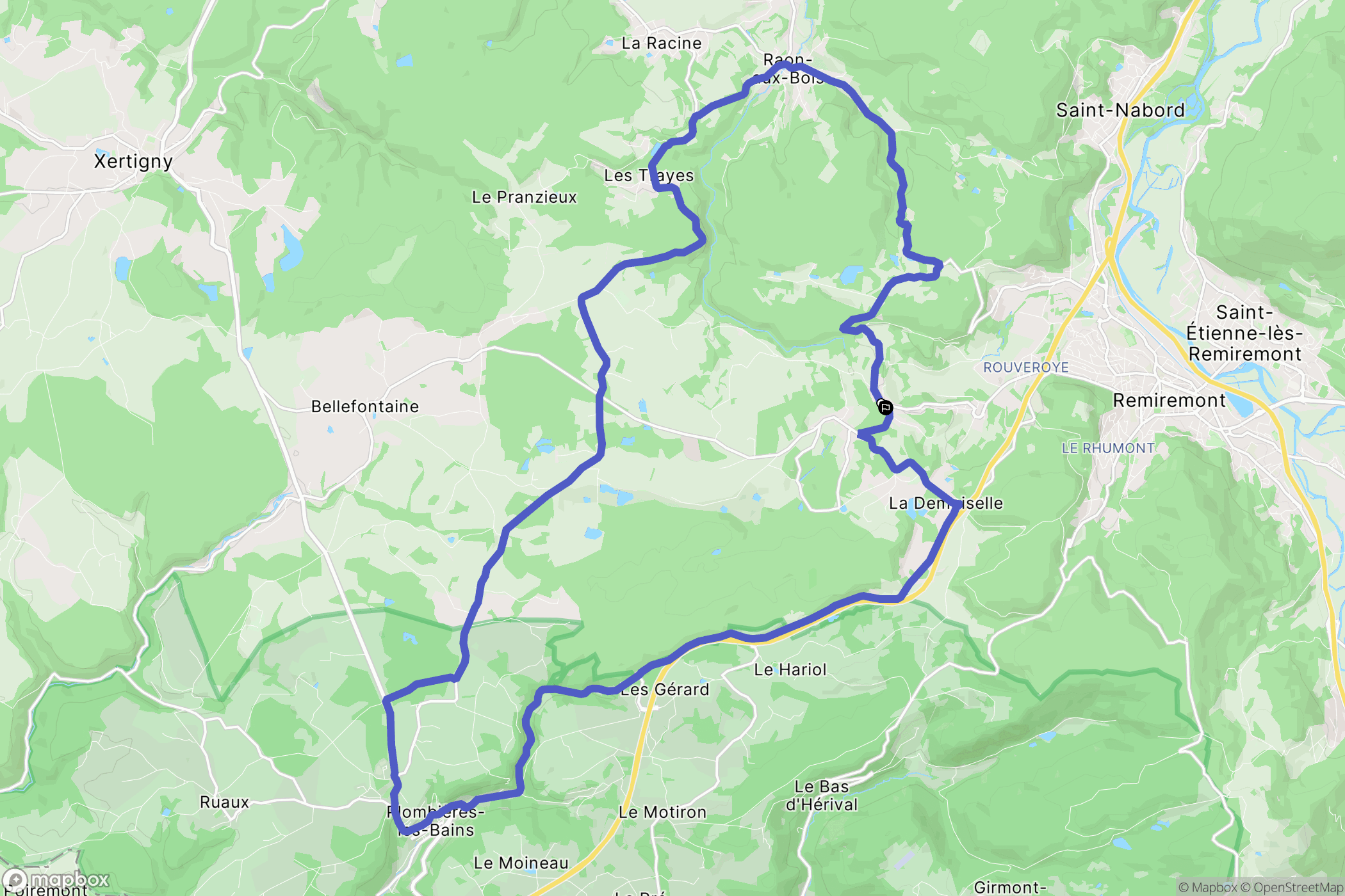 Saint-Nabord : carte du parcours de randonnée - France