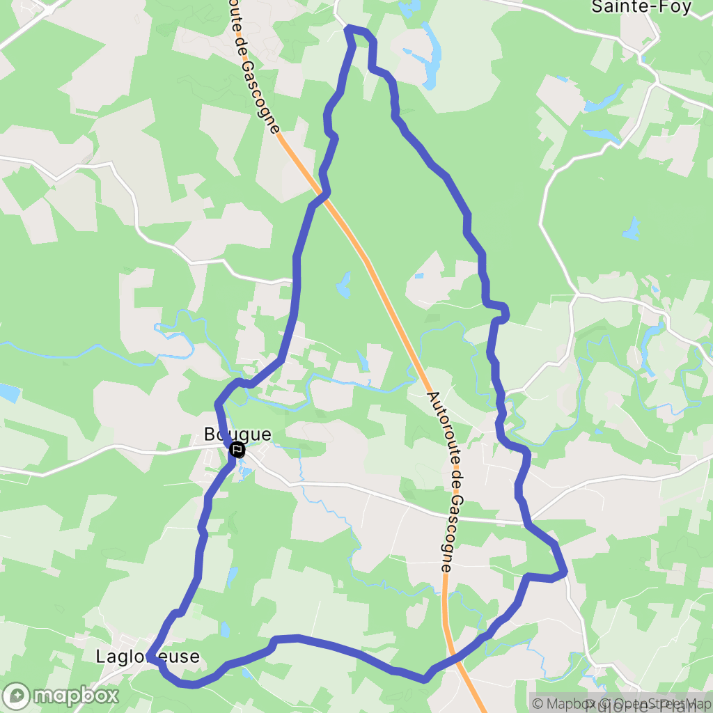 Bougue : carte du parcours de randonnée - France