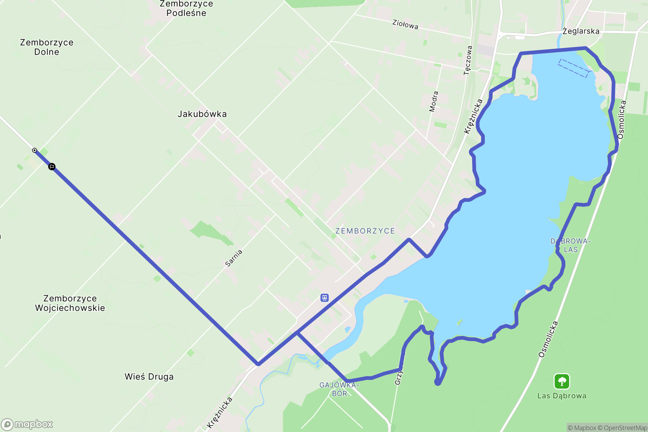 Zemborzyce Dolne: mapa trasy - Poland