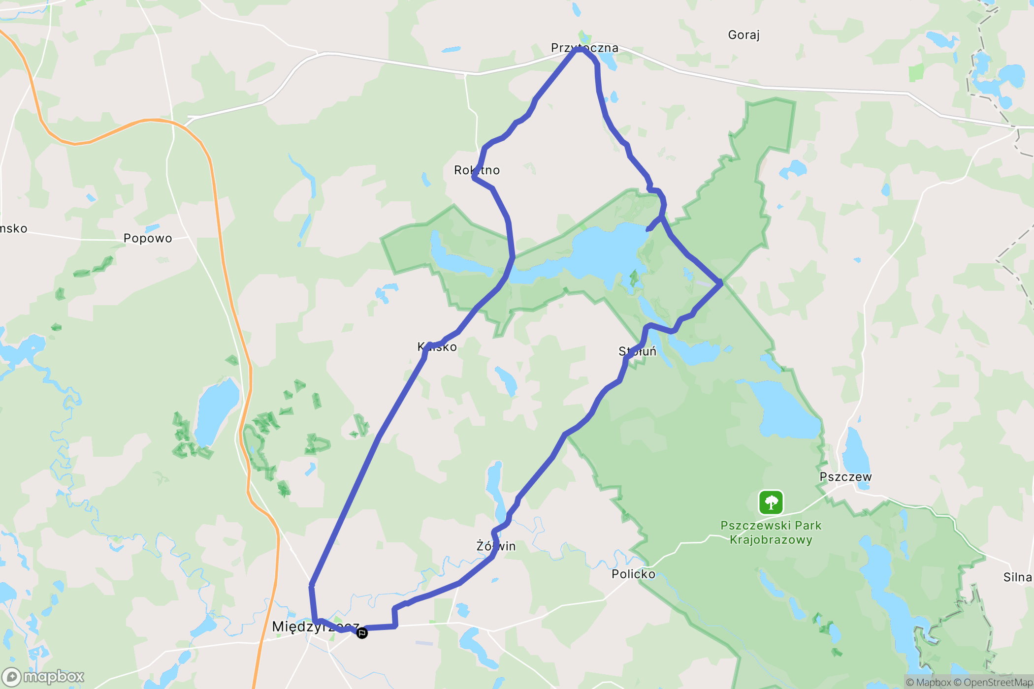 Międzyrzecz: mapa trasy - Poland
