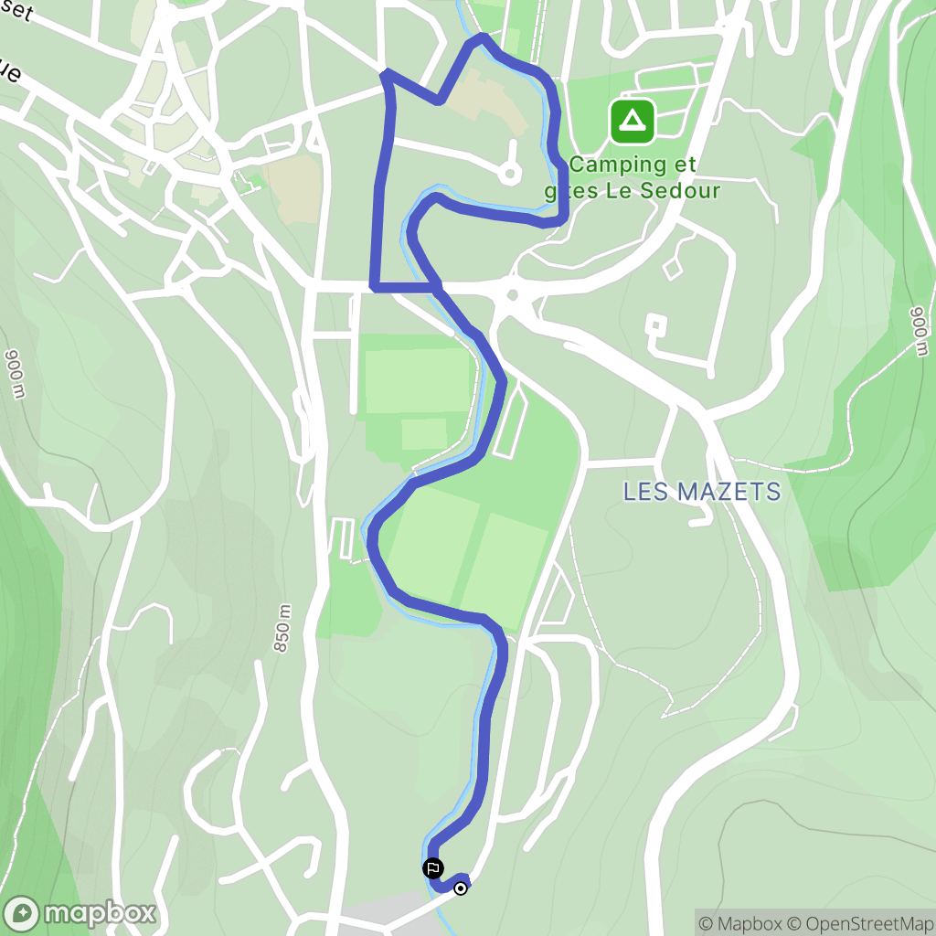 Riom-ès-Montagnes : carte du parcours de randonnée - France