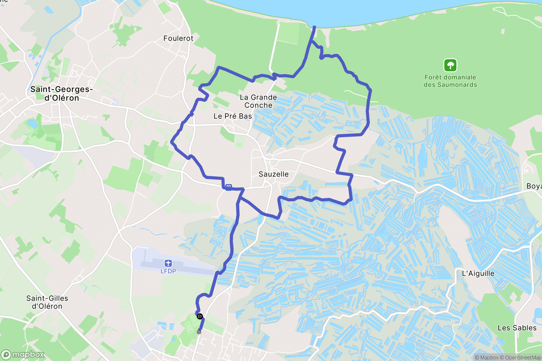 Saint-Pierre-d'Oléron : carte du parcours de randonnée - France