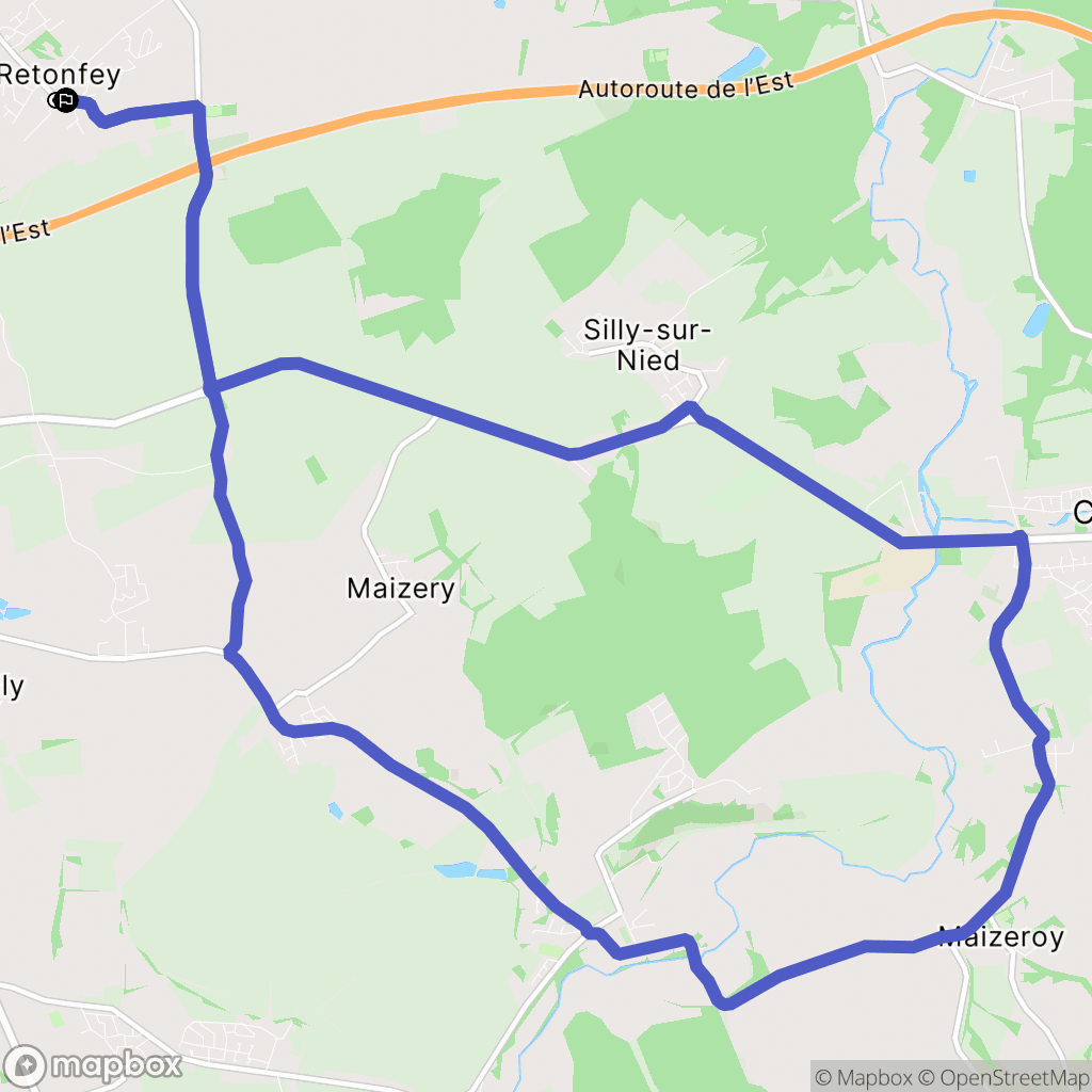 Retonfey : carte du parcours de randonnée - France