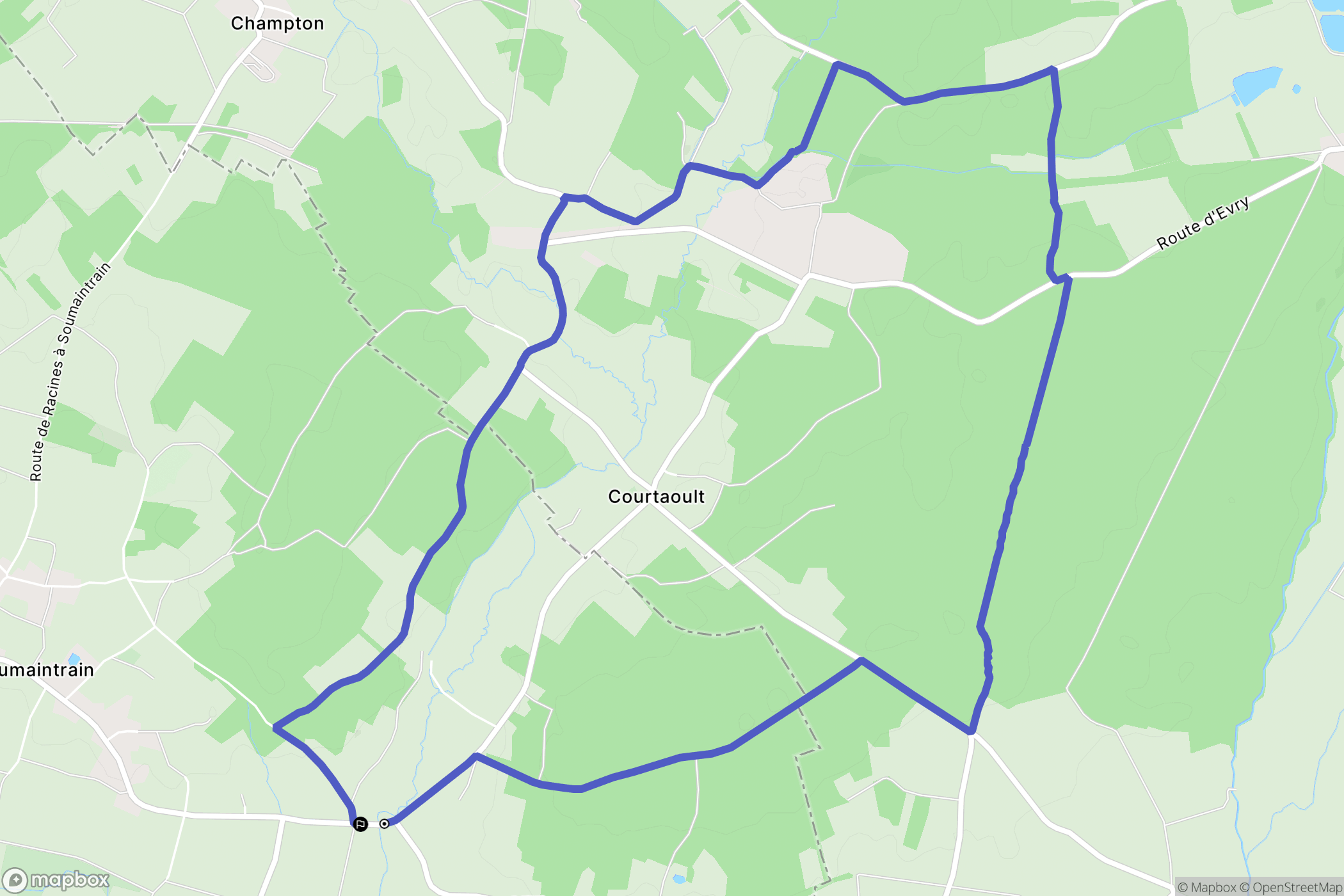 Soumaintrain : carte du parcours de randonnée - France