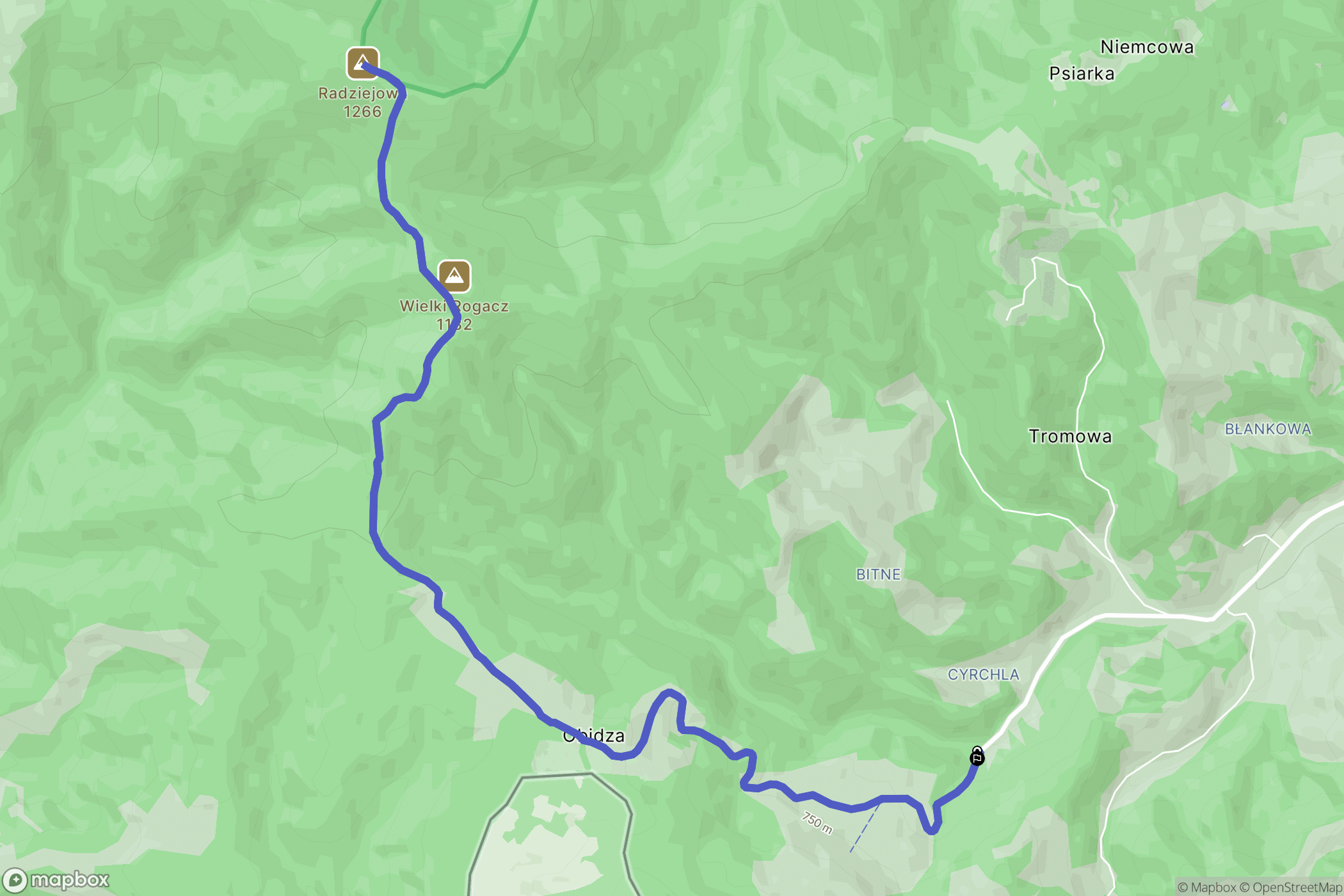 Piwniczna-Zdrój: mapa trasy - Poland
