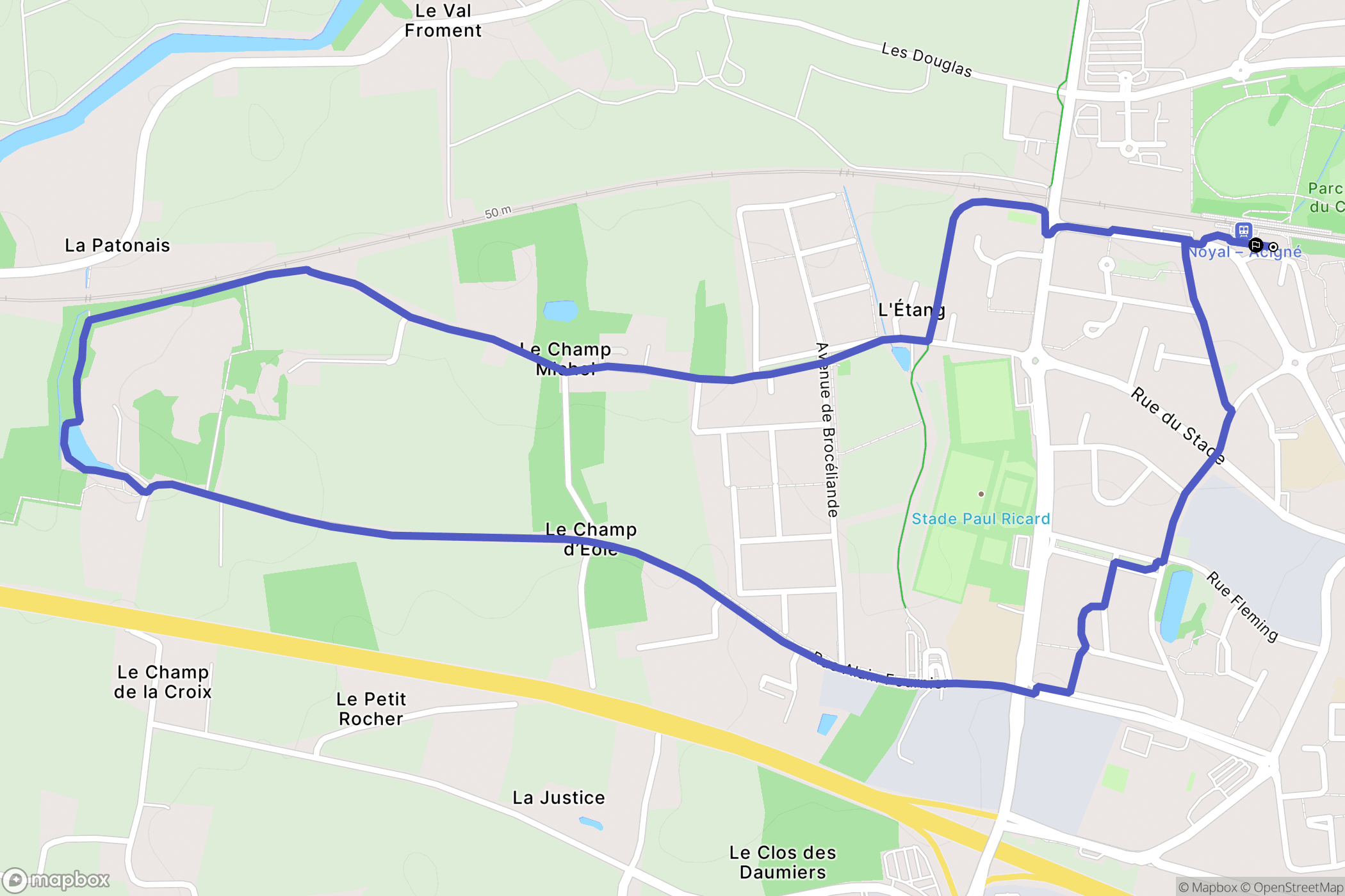 Noyal-sur-Vilaine : carte du parcours de randonnée - France