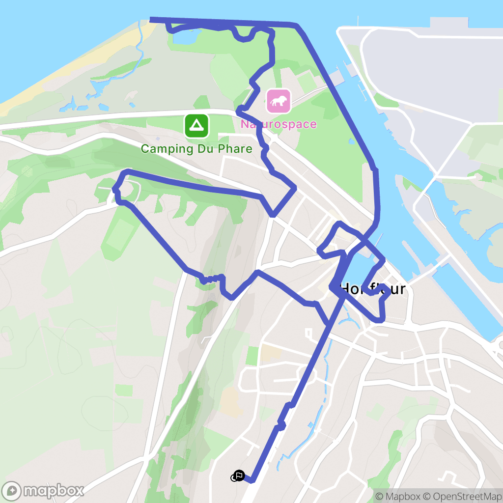 Honfleur : carte du parcours de randonnée - France
