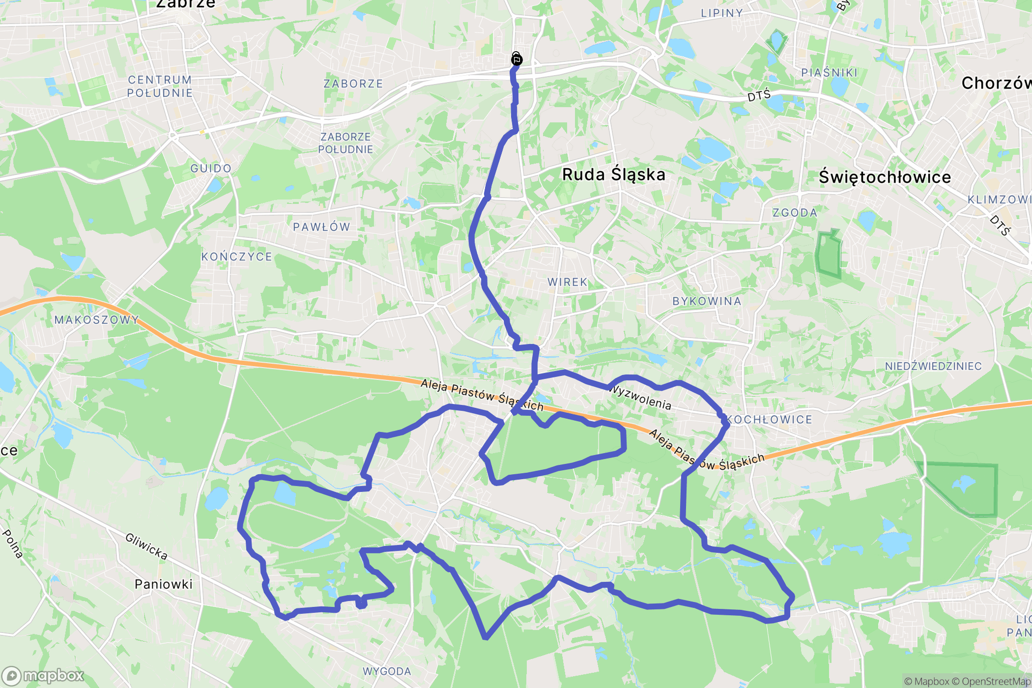 Ruda Śląska: mapa trasy - Poland