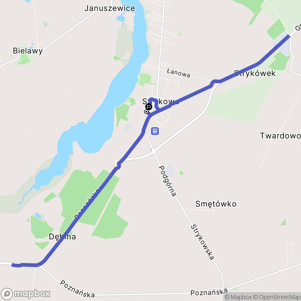 Strykowo: mapa trasy - Poland
