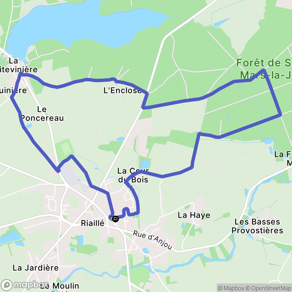 Riaillé : carte du parcours de randonnée - France