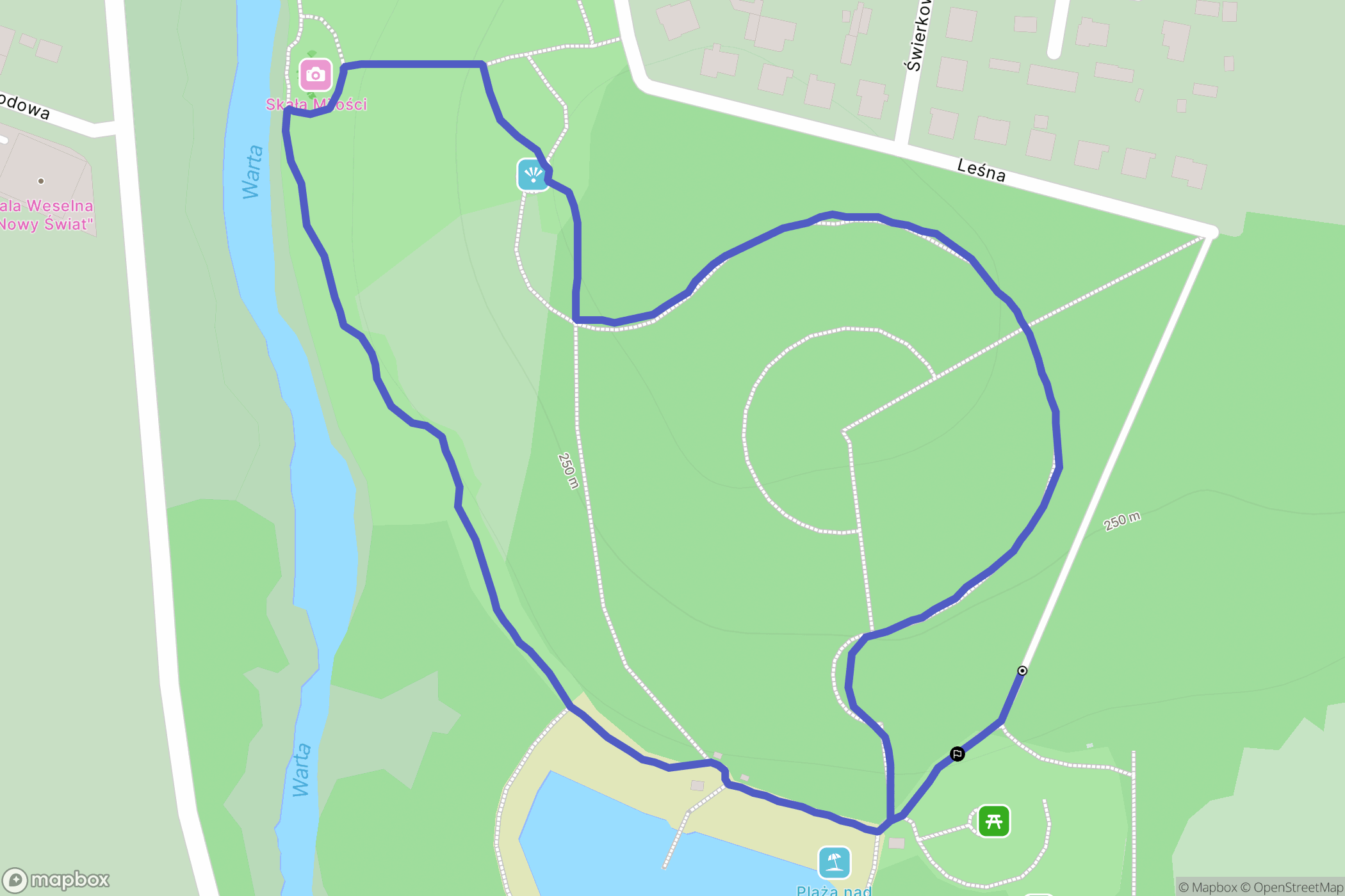 Mstów: mapa trasy - Poland