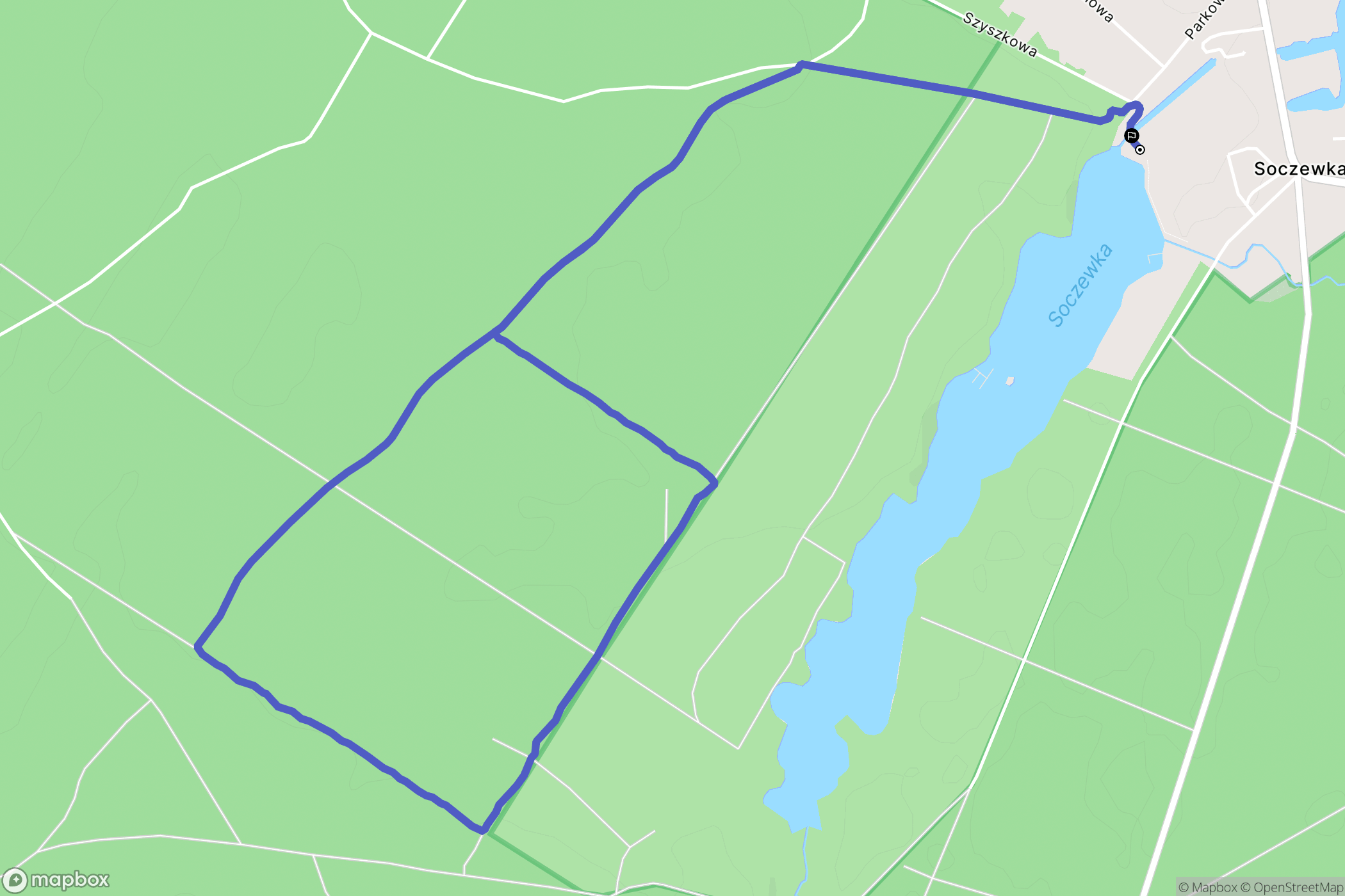 Soczewka: mapa trasy - Poland