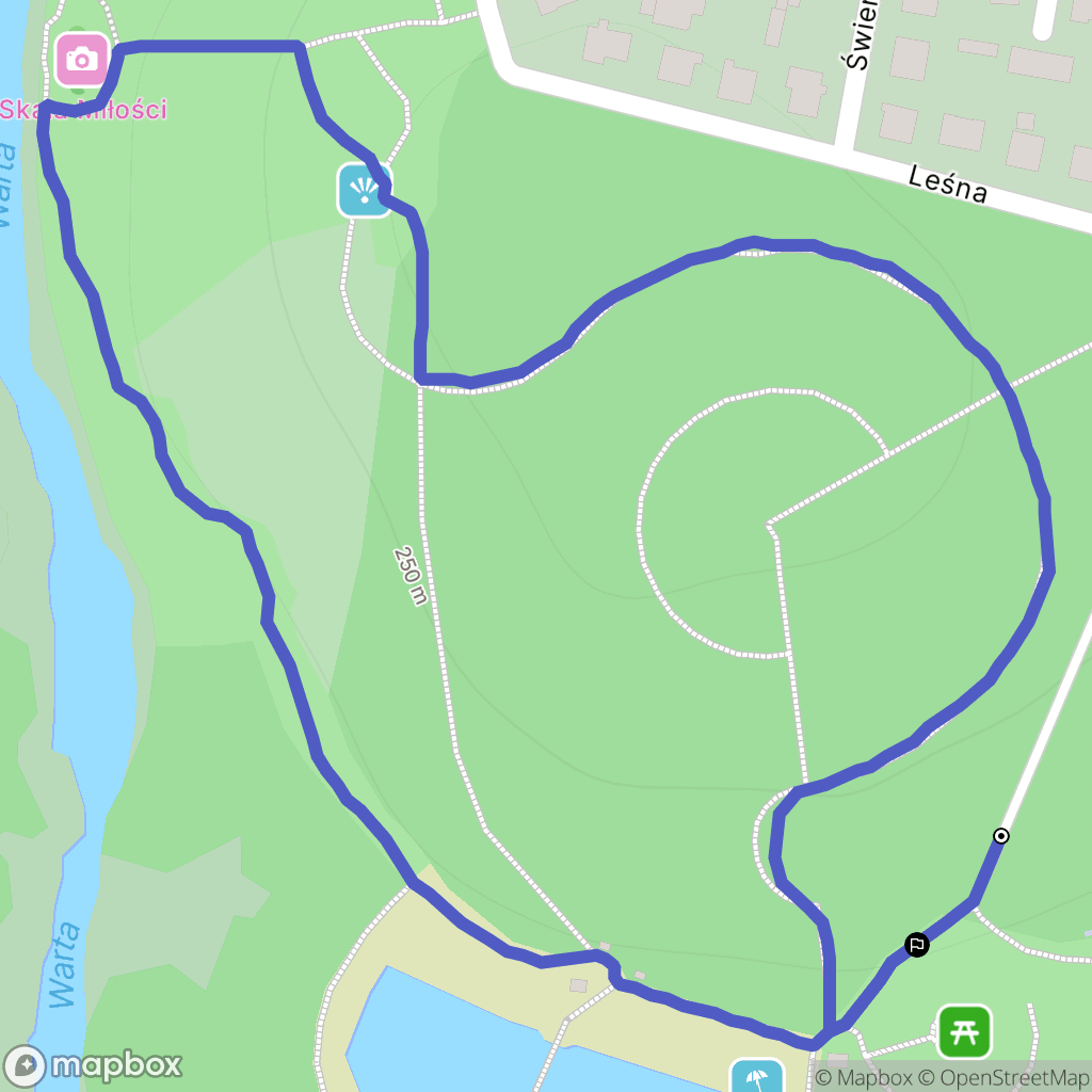 Mstów: mapa trasy - Poland