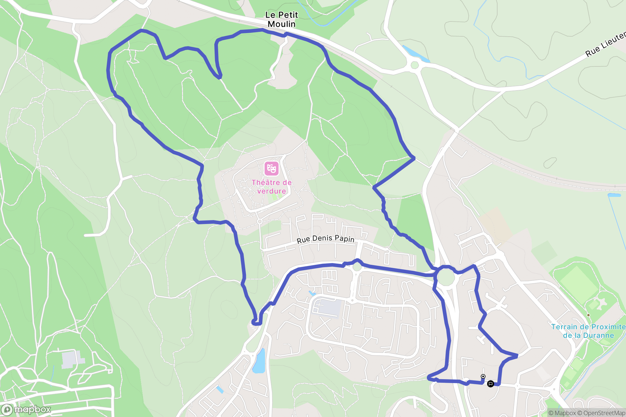 Aix-en-Provence : carte du parcours de randonnée - France