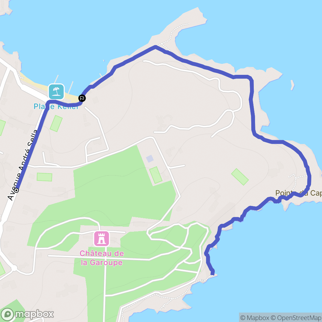 Antibes : carte du parcours de randonnée - France
