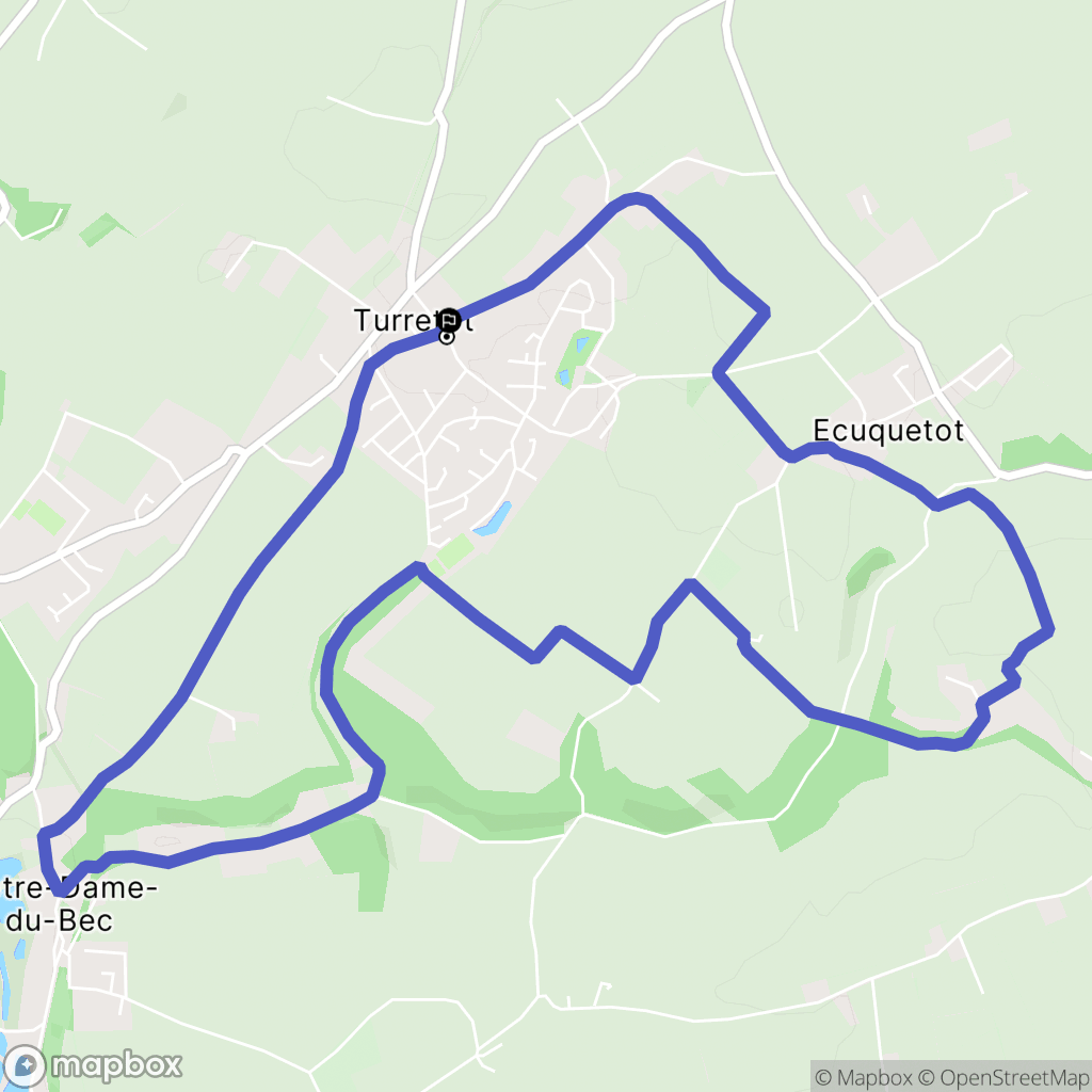 Turretot : carte du parcours de randonnée - France